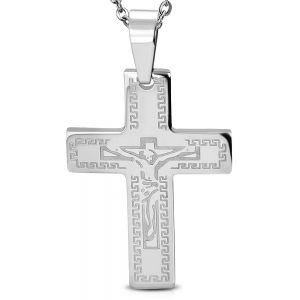 Crucifix inox cu motive grecesti [0]